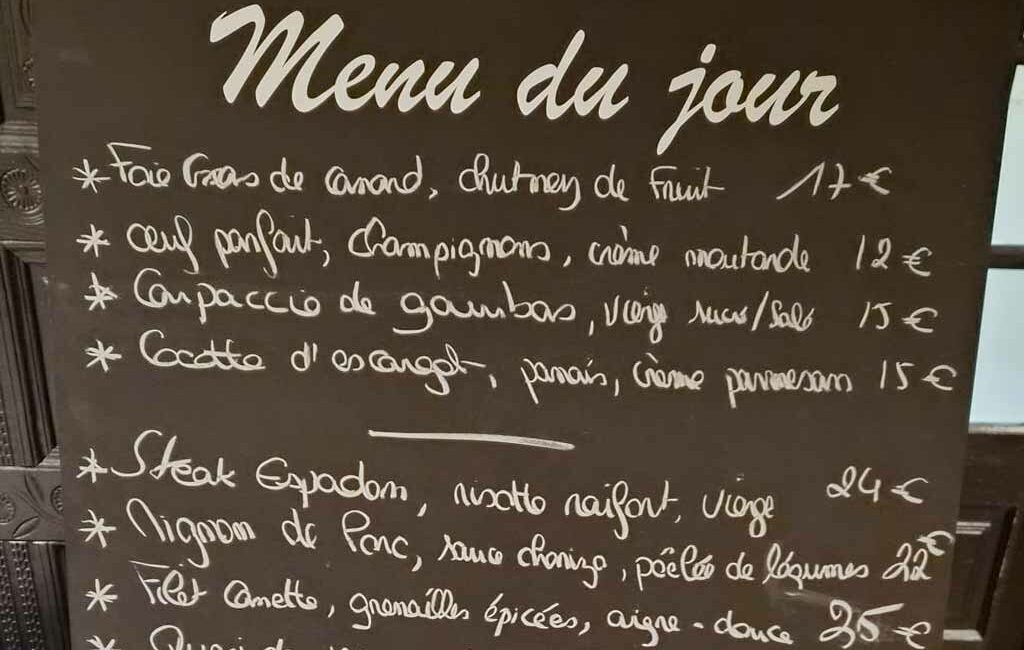 Menu du jour